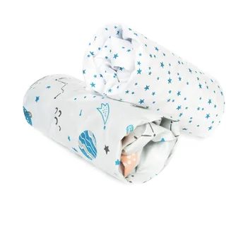 FlyIdeas 2-teiliges Spannbettlaken-Set für Kinderwagen, Stubenwagen & Moseskörbe 75x35 cm – 100% Baumwolle, Weich & Atmungsaktiv – Perfekt für ovale Matratzen