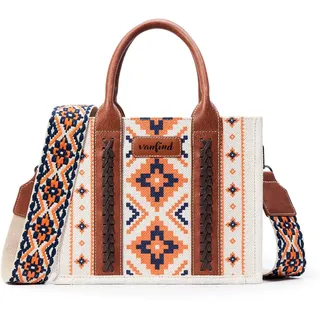 KALIDI Tote Bag Damen Shopper Aztec Crossbody Bag Handtasche Tasche Damen Umhängetasche mit verstellbarem Gurt für Arbeit Büro Reisen Einkaufen Schule