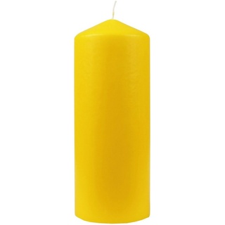 HS Candle Wachskerzen Stumpenkerzen Ø6cm x 13,5cm - in vielen Farben - Hergestellt in EU - Kerzen Blockkerzen - Wachs Stumpen - Adventskerzen, Weihnachtskerzen - Gelb