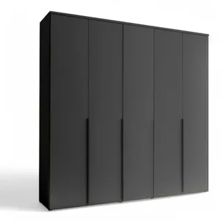 KEVO Kleiderschrank Drehtürenschrank 5-türig Graphit 225 x 225 x 52 cm