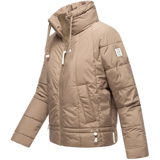 Steppjacke NAVAHOO "Steppjacke Luftzauber 14", Damen, Gr. L, grau (taupe grau), Obermaterial: 100% Polyester Pol. recyc..  Obermaterial: Futter: 100% Polyester PES. 100% Polyester Pol. recyc.., oversize hüftlang, hoch geschlossener Ausschnitt, Ärmel ohne Ärmelschlitz normaler Saum, Jacken Steppjacke, Gesteppte Damen Übergangsjacke