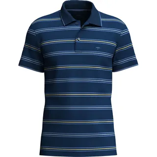 Poloshirt FYNCH-HATTON, Herren, Gr. S, blau (navy), Piqué, Obermaterial: 100% Baumwolle, gestreift, hüftbedeckend, Rundhals, angesetztes Bündchen, Shirts Poloshirt, gestreift, mit Logo-Stickerei