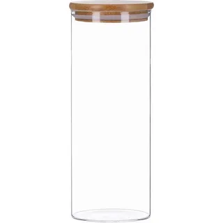 1800ml Vorratsglas mit Bambusdeckel, luftdicht, stapelbar, Spülmaschinenfest und Mottensicher