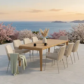 SUNS Punta/Basta Gartenmöbel-Set 9tlg. Teak 340x100cm