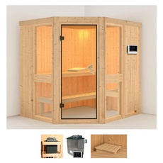 Bild von Sauna »Aline 1«, (Set), 9-kW-Ofen mit externer Steuerung beige