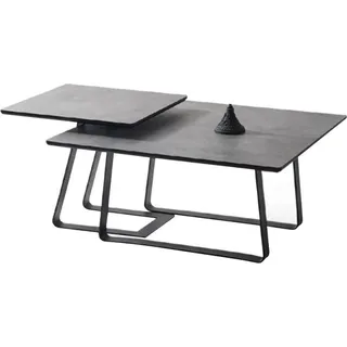 Gruppe Couchtisch Beisteltisch Kaffeetisch Grau 2tlg Set Tisch Holz - Grau