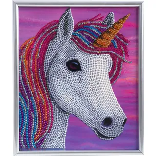 Craft Buddy Ltd. Crystal Art Gerahmtes Bild Einhorn 21x25 cm