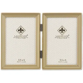 Lawrence 11435D Doppel-Bilderrahmen, Antik-Goldperlen, 8,9 x 12,7 cm