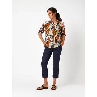 3/4-Hose TONI, Damen, Gr. 42, N-Gr, dunkelblau, Web, Obermaterial: 77% Baumwolle, 20% Polyamid, 3% Elasthan, unifarben, 3/4-Länge, Hosen 3/4-Hose, mit Stretch