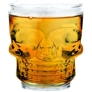 Nerthus FIA 471 4er Set Totenkopf Kristallgläser für Whisky, Vodka, Likör