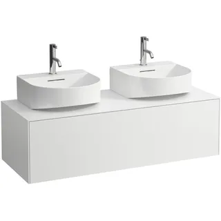 LAUFEN SONAR Schubladenelement, 1 Schublade, passend zu Waschtisch H816341, Ausschnitt links und rechts für den Waschtisch, H4054540341701, Farbe: Snow (weiß matt)