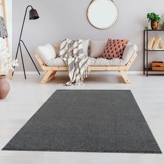 jimri Fashion4Home Teppich Wohnzimmer – Einfarbig Teppich, Uni Teppich fürs Kinderzimmer, Schlafzimmer, Arbeitszimmer, Büro, Flur und Küche - Kurzflor Teppich Grau, Größe: 120x170 cm