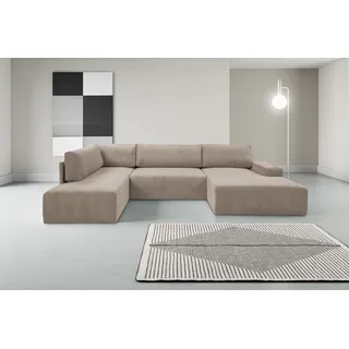 werk2 Wohnlandschaft Cord 3-Sitzer Hellgrau/Beige