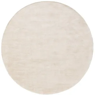 benuta pure Viskoseteppich rund Nova Cream ø 120 cm rund - Moderner Kurzflor-Teppich für Fußbodenheizung geeignet, Teppiche Böden, Teppiche