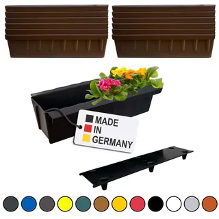 Paletten Blumenkasten 12er-Set Braun Einsatz zum an- & Einhängen Pflanzkastene