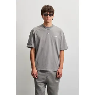 PEGADOR T-Shirt "LOGO OVERSIZED TEE" Baumwolle, oversize, washed grau