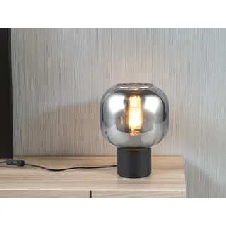 Kleine LED Nachttischlampen für die Fensterbank Lampenschirm Rauchglas, H: 26cm