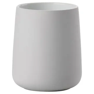 ZONE Denmark Nova Zahnputzbecher, Zahnbürstenbecher aus Porzellan mit Soft Touch-Beschichtung, Durchm. 8 cm, Höhe 10 cm, Soft Grey (Grau)