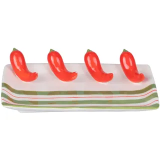 Villa d'Este Home Tivoli 2008 Dekoteller Keramik 22,5x13cm Chili Design Fruit Life