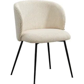 KAWOLA Stuhl LENA Esszimmerstuhl Cord cremeweiß - Weiß