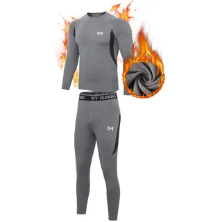 MEETYOO Thermounterwäsche Herren Funktionswäsche Skiunterwäsche Männer | Thermo Unterwäsche Herren Kompressionswäsche Base Layer Unterhemd Unterhose Schnell Trocknend Warm