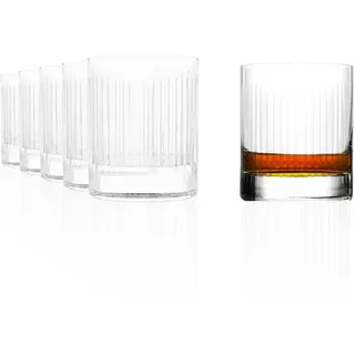 Stölzle Lausitz New York Bar-Soho Whiskygläser 6er-Set I 320ml Whisky Tumbler in zeitlosem Design I Spülmaschinengeeignete & stabile Whiskybecher I Kristallbecher aus bleifreiem Kristallglas