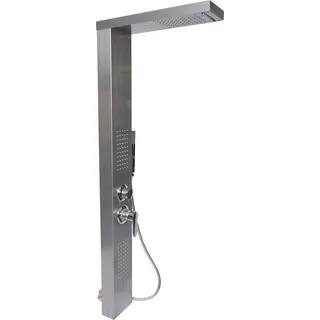 Wiltec Multifunktionale Regendusche aus Edelstahl Duschpaneel mit Massagedüsen & Kopfbrause - Silber