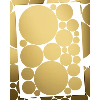 WANDfee Wandtattoo Punkte I gold I Wandsticker Wandaufkleber Wanddeko für Kinderzimmer Babyzimmer Mädchen Junge