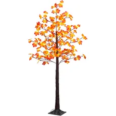 BONETTI LED Baum »Weihnachtsdeko«, 96 flammig, Beleuchteter Deko-Herbstbaum mit Ahornblättern, beige
