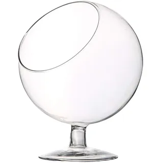 WGV Pflanzgefäß-Terrarium mit Ständer, Kugeldurchmesser 10,2 cm, Höhe 12,7 cm, durchsichtiges Glas, Blumenbehälter, Vase, DIY, Sukkulenten, Outdoor, Garten, Zuhause, Büro, Dekoration, schräg geschnittene Kugel, 1 Stück