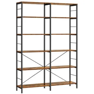 VASAGLE Bücherregal 120 x 172,5 x 30 cm Vintagebraun-Schwarz