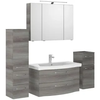 Pelipal Badezimmer , Graphitfarben , Metall , 5-teilig , 9 Fächer , insgesamt: 5,2 Schubladen , 158 cm , Made in Germany , hängend, Typenvielfalt , Badezimmer, Badmöbelsets & Badmöbelserien, Badmöbel-Sets