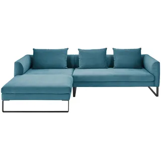 Hom`in Ecksofa , Petrol , Textil , Ottomane links, L-Form , 284x178 cm , Blauer Engel, Goldenes M, Oeko-Tex® Standard 100, DGM-Klimapakt , Typenauswahl, Fußauswahl, Lederauswahl, Stoffauswahl, planbar, seitenverkehrt erhältlich, Hocker erhältlich, Rücken echt , Wohnzimmer, Sofas & Couches, Wohnlandschaften, Ecksofas