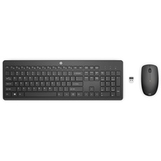 HP 230 Combo Wireless-Tastatur und Maus, bis zu 1 Jahr Laufzeit, leise Eingabe, Schnellwahltasten und 12 Funktionen, Ziffernblock, 1600 DPI, Scrollrad, Schwarz