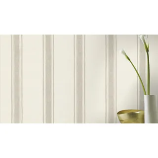 Rasch Textil Rasch Vliestapete 555622 Beige-Rotbeige Streifen 10,05 m x 0,53 m