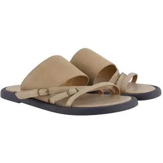 Ulla Popken Damen große Größen Übergrößen Plus Size Leder-Sandalen, Ledermix, Weite H steingrau 39 836157310-39