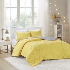 Intelligent Design Trixie Wendedecke für alle Jahreszeiten, Miniset, für Doppelbetten, Gelb/Grau