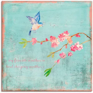 Artland Wandbild »Vogelgezwitscherwetter« Sprüche & Texte 1 Stk. tlg. als Alubild, Outdoorbild, Leinwandbild, Poster in verschied. Größen, blau