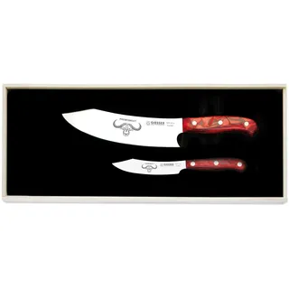 Giesser seit 1776 - Made in Germany - Messerset 2 teilig, Red Diamond, PremiumCut, Kochmesser 20 cm, Acryl, Officemesser 10 cm, rot, rostfrei, scharfes Grillmesserset