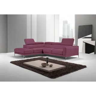 Egoitaliano Ecksofa »Claudie, Designsofa mit extrakomfortablem Sitzkomfort« Inkl. Kopfteilverstellung, L-Form, lila