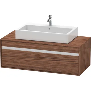 Duravit Ketho Konsolenwaschtischunterbau wandhängend, 1200x426x550 mm, 1 Auszug, für Aufsatzbecken mittig, KT669602121, Farbe: Nussbaum Dunkel Dekor