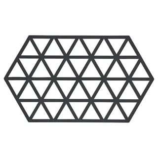 ZONE Denmark Triangles Topfuntersetzer, Hitzebeständig bis 250 °C, Silikon Untersetzer, Dekorative Untersetzer für Töpfe und Pfannen, Spülmaschinenfest, 24 x 14 cm, schwarz
