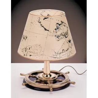 Licht-Erlebnisse Tischleuchte NETTUNO Echtes Messing Pergament H:40cm Maritim
