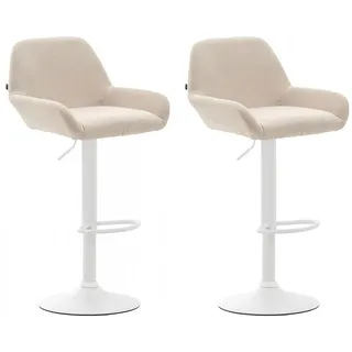 CLP Barhocker 2er Set 51 x 89 x 52 cm Creme