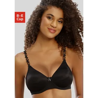 T-Shirt-BH NUANCE, Damen, Gr. 75, Cup E, schwarz, Microtouch, Obermaterial: 70% Polyamid, 20% Elasthan, 10% Polyester, BHs T-Shirt-BH, mit Bügel, ohne Schale mit transparenten Stickerei Trägern, Dessous