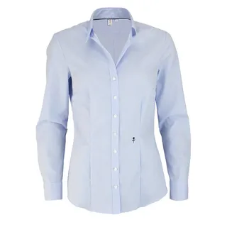Seidensticker Damen Hemdbluse Langarm Slim Fit Gemustert Bügelfrei Bluse, Hellblau Karo, 36