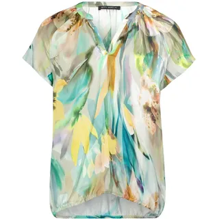 Satinbluse BETTY BARCLAY "Satin-Bluse mit Blumenprint", Damen, Gr. 40, grün (mint, nature), Obermaterial: 100% Viskose CV., Blusen Satinbluse