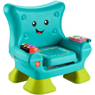 Fisher-Price Lernspaß, Lernspielzeug für Kleinkinder, Lernspaß-Stuhl, türkisfarben, mit Musik und verschiedenen Aktivitäten für Kinder ab 1 Jahr, Englisch (UK), Französisch, Deutsch Version, HYR97