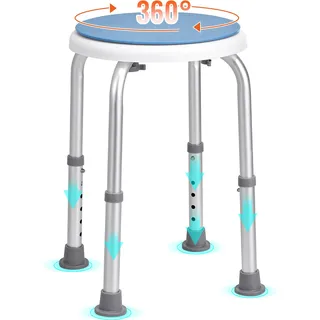 Vevor Duschhocker Höhenverstellbar 360–485 mm Blau