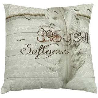 Outdoor-Kissen , Grau, Beige , Textil , Federn , Füllung: Schaumstoff, Vlies , 48x48 cm , Gartenmöbel, Gartenpolster & Auflagen, Gartenkissen